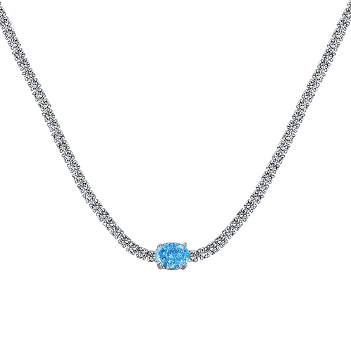 [kincade]1.0 Carat Shining Oval Cut Necklace