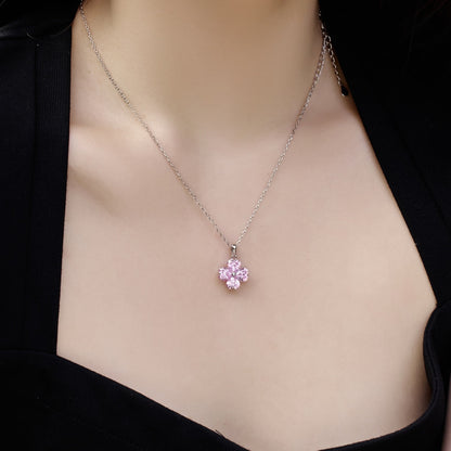 [kincade]Heart-Shaped Four-Leaf Clover Bead Necklace