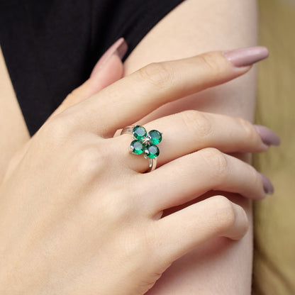 [kincade]Four-Leaf Clover Eight-Pointed Star Ring