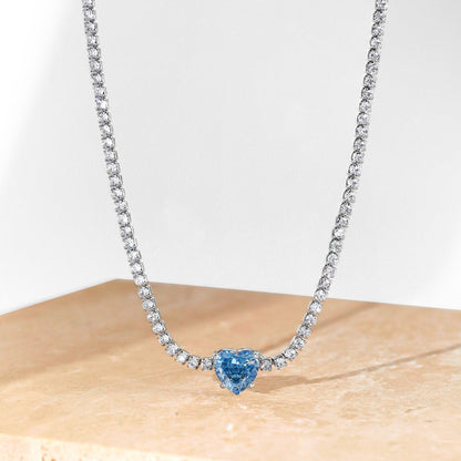 [kincade]2.0 Carat Sparkling Tennis Heart Cut Necklace