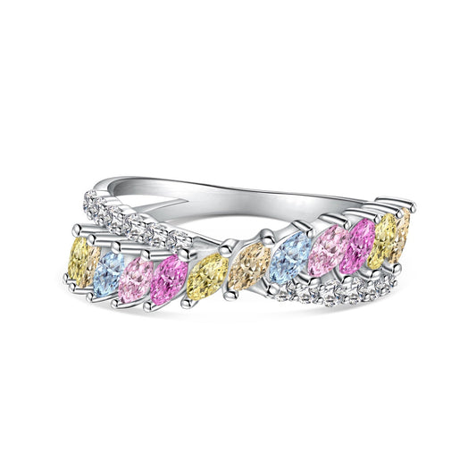 [kincade]Unique Colorful Marquise Cut Daily Ring