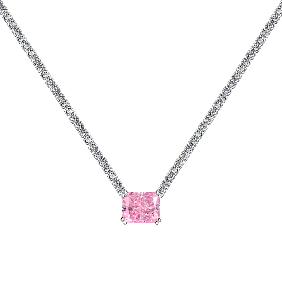 [kincade]4.0 Carat Elegant Radiant Cut Necklace