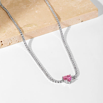 [kincade]2.0 Carat Sparkling Tennis Heart Cut Necklace