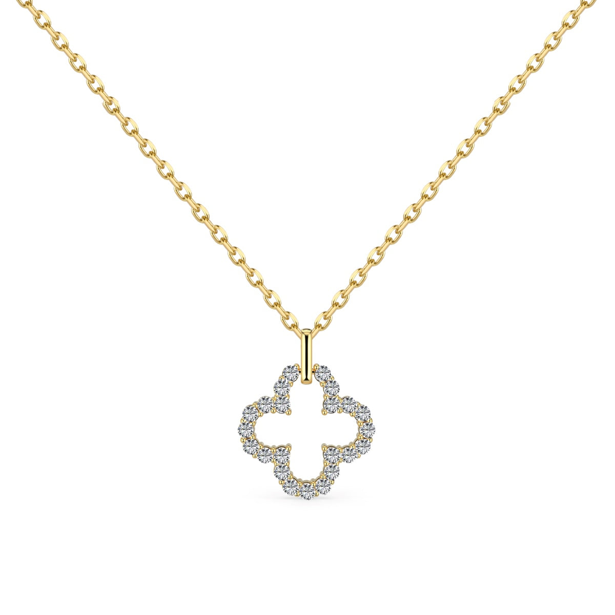 [kincade]Four-Leaf Clover Hollow Design Exquisite Necklace