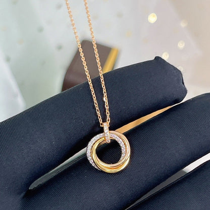 [kincade]TRINITY NECKLACE SILVER GOLD PINK GOLD DIAMONDS