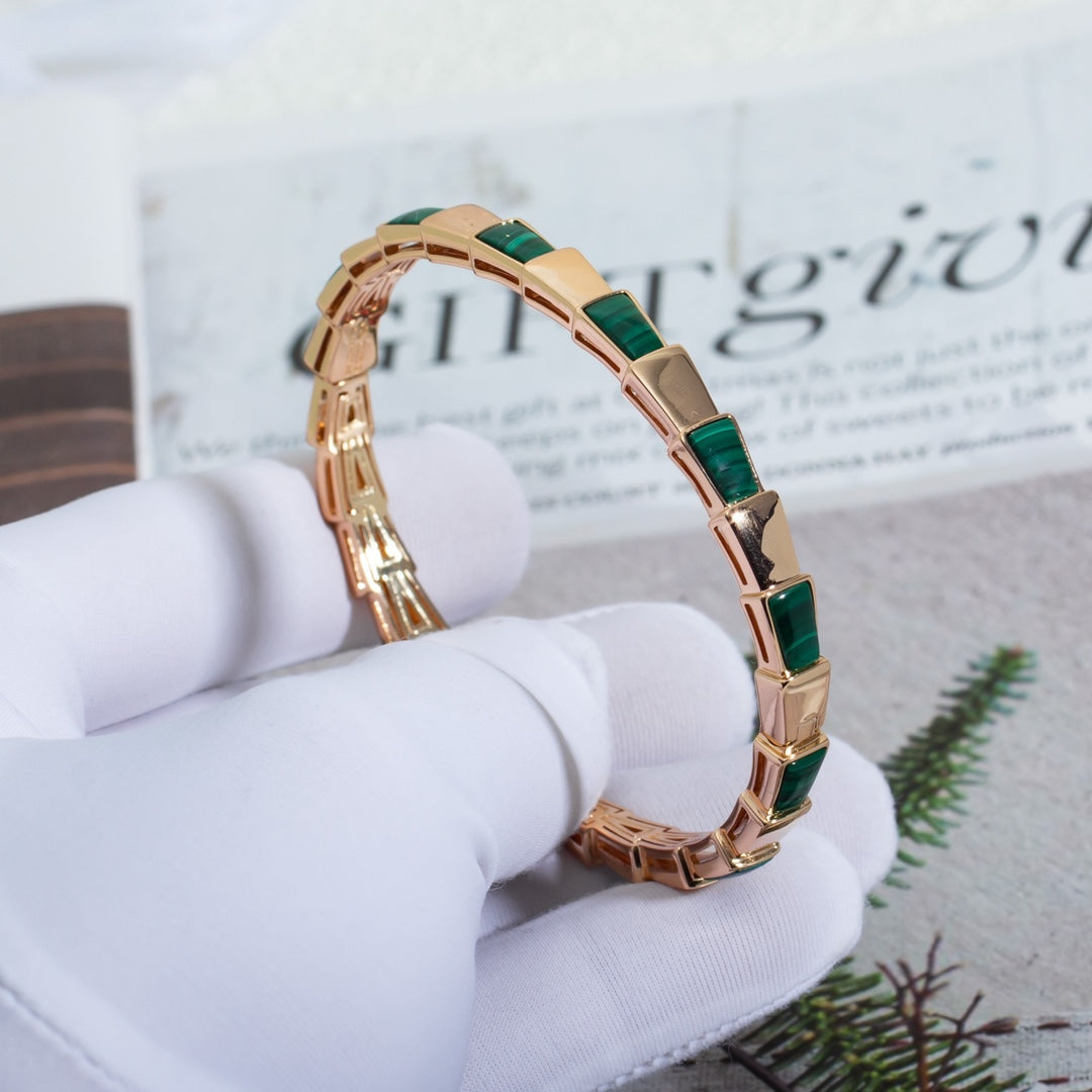 [kincade]SERPENTI BRACELET PINK GOLD MALACHITE