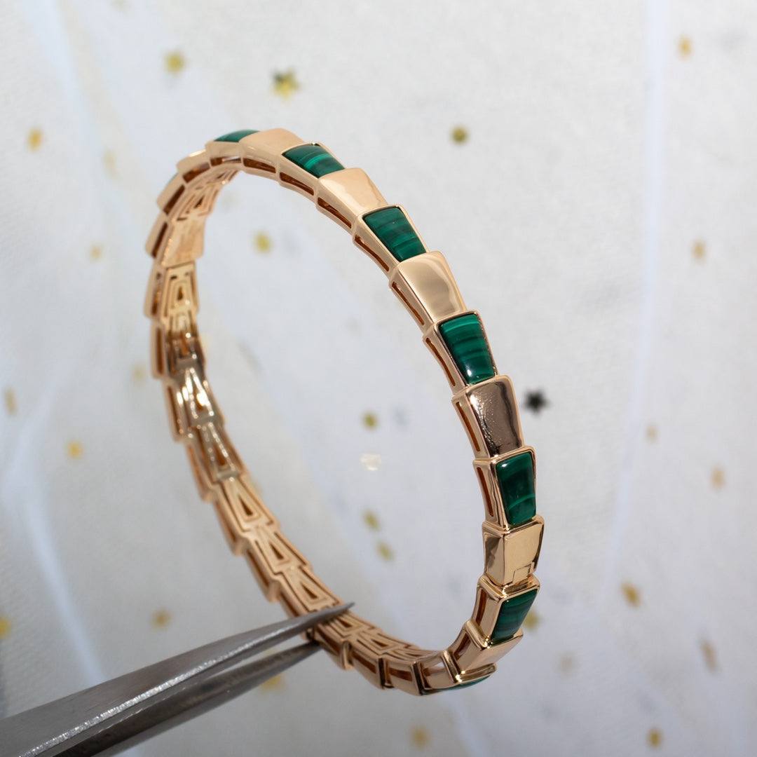 [kincade]SERPENTI BRACELET PINK GOLD MALACHITE