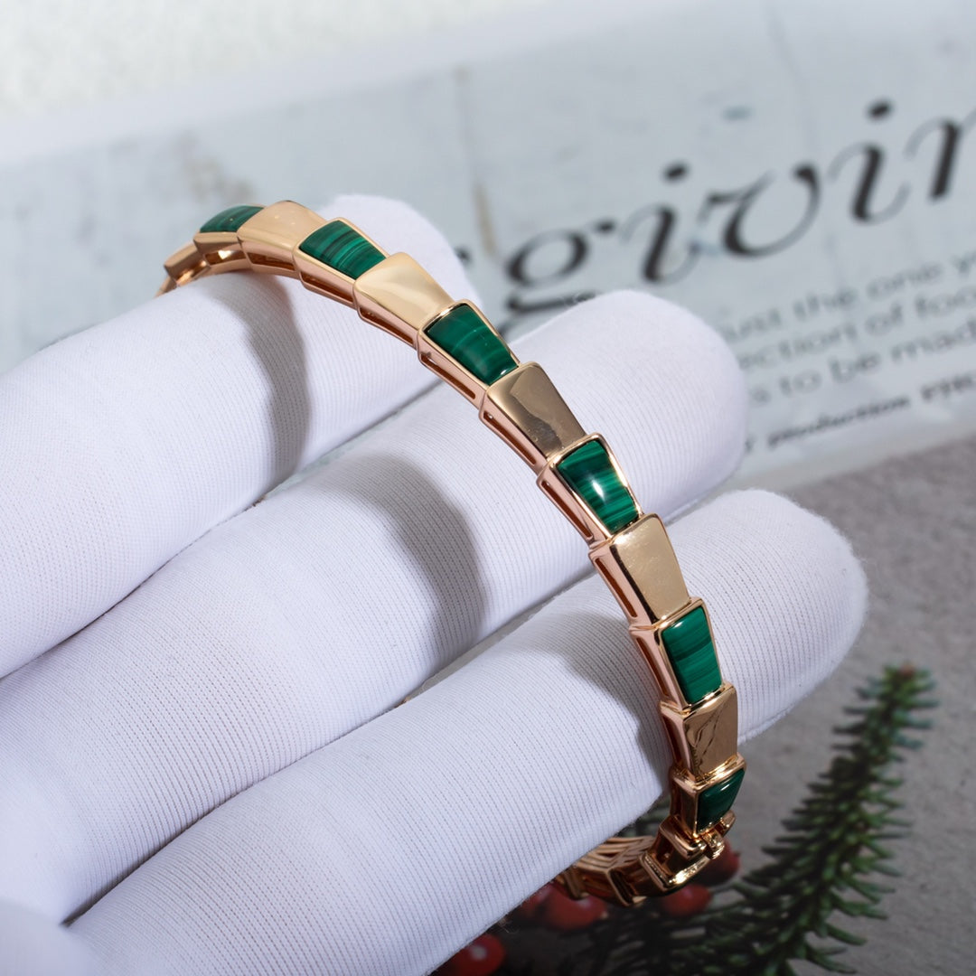 [kincade]SERPENTI ARMBAND ROSGOLD MALACHIT 