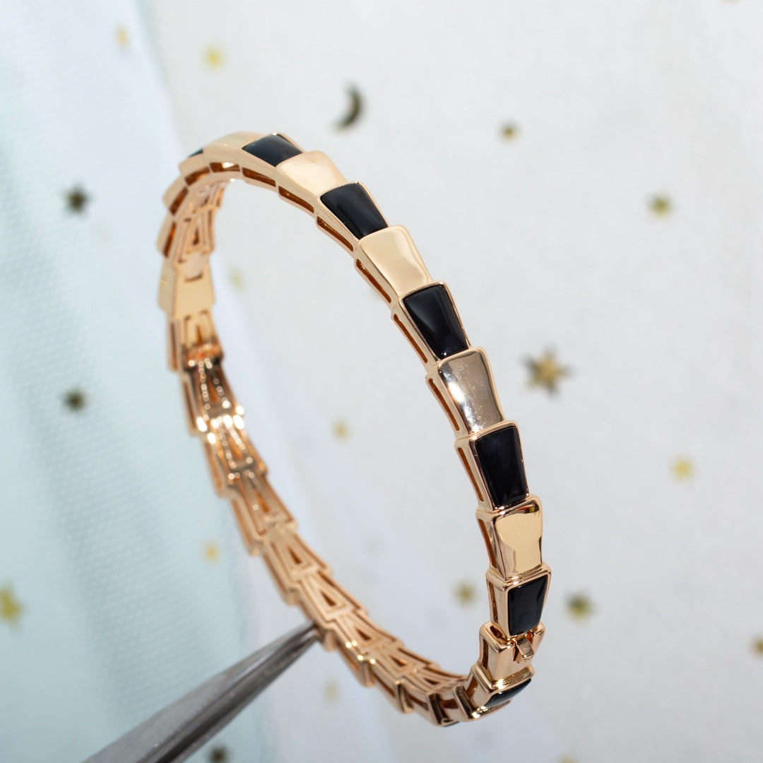 [kincade]SERPENTI ARMBAND ROSGOLD ONYX