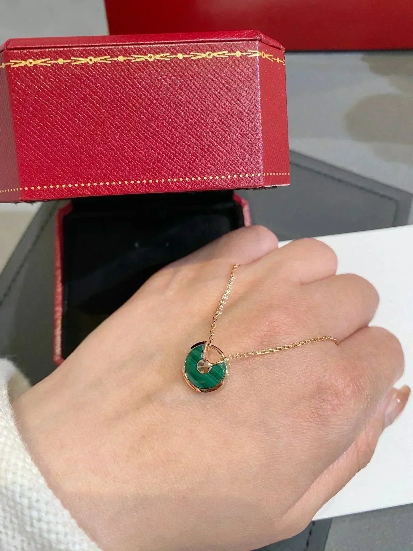 [kincade]AMULETTE ROSE GOLD MALACHITE NECKLACE