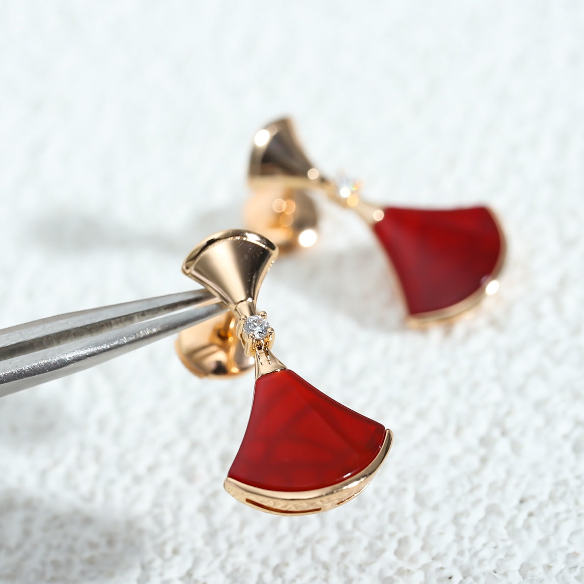 [kincade]DREAM Carnelian PINK GOLD EARRINGS