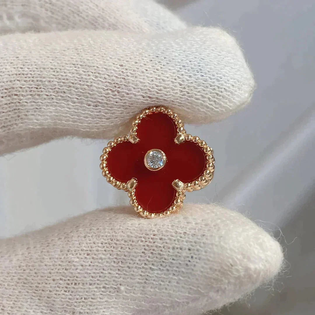 [kincade]CLOVER MEDIUM 1 MOTIFS CARNELIAN DIAMOND Ohrringe