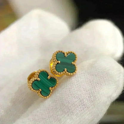 [kincade]CLOVER MINI 9.5MM MALACHITE  EARRINGS