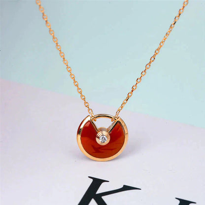 [kincade]AMULETTE GOLD CARNELIAN ONYX NECKLACE