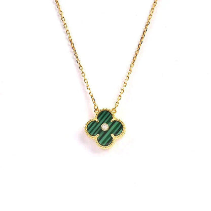 [kincade]CLOVER 15MM DIAMOND TURQUOISE NECKLACE