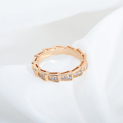 [kincade]SERPENTI RING PINK GOLD DIAMOND PAVED 3MM