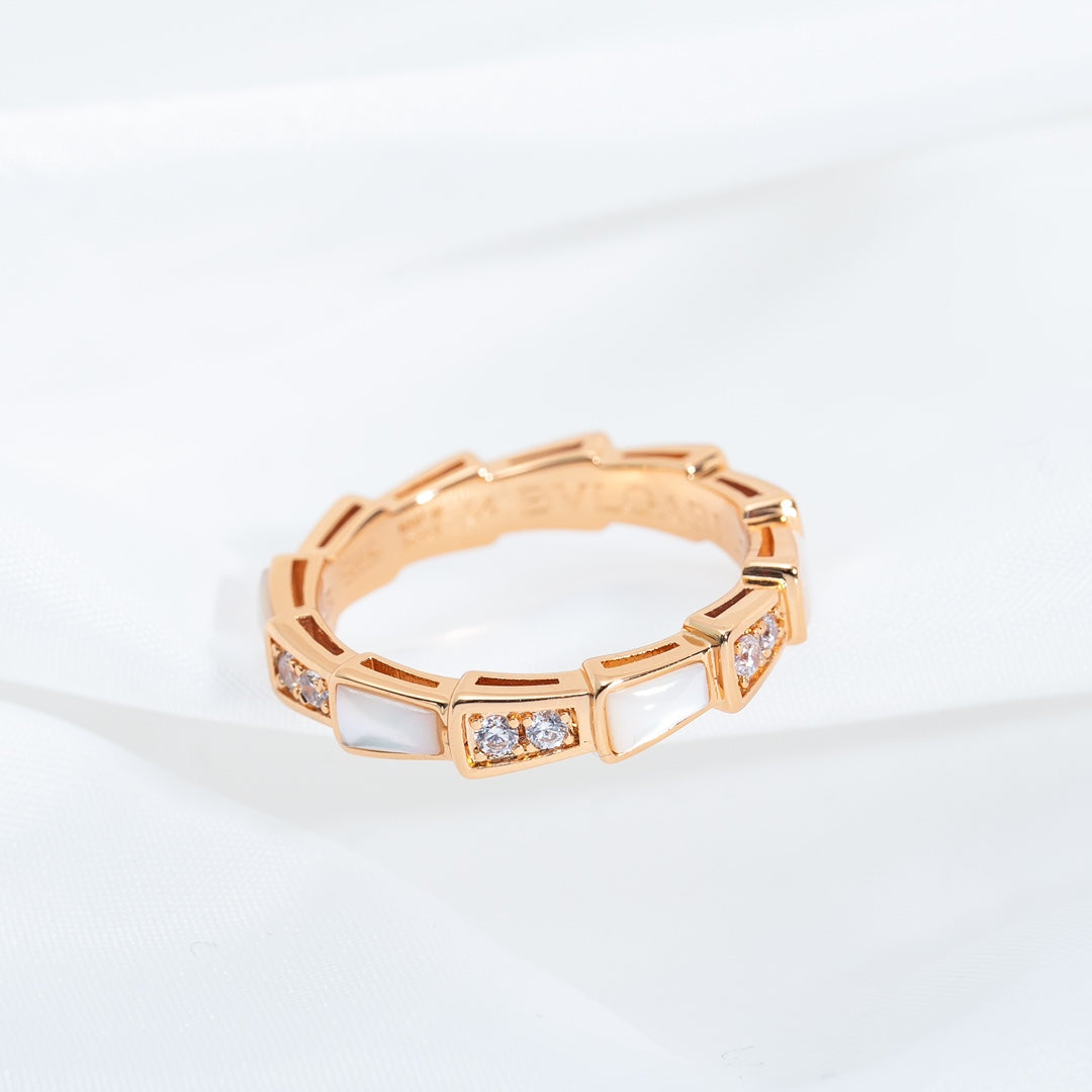 [kincade]SERPENTI RING PINK GOLD DIAMOND MOP 3MM