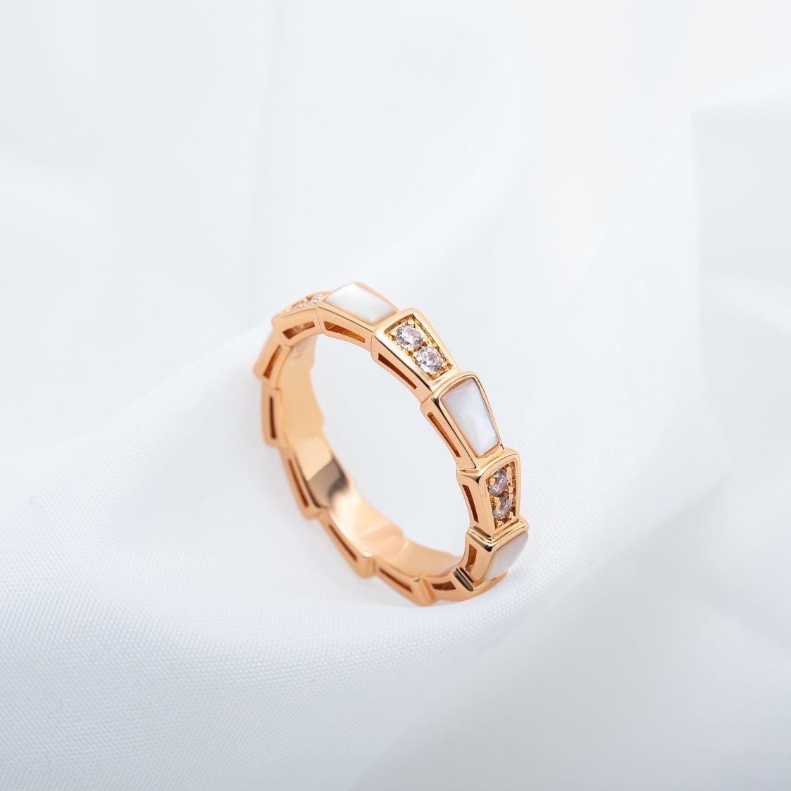 [kincade]SERPENTI RING PINK GOLD DIAMOND MOP 3MM