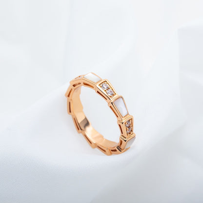 [kincade]SERPENTI RING PINK GOLD DIAMOND MOP 3MM