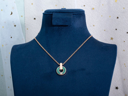 [kincade]GARI NECKLACE PINK GOLD MALACHITE