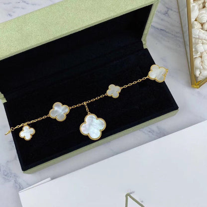 [kincade]MAGIC CLOVER MOP GOLD BRACELET 5 MOTIFS