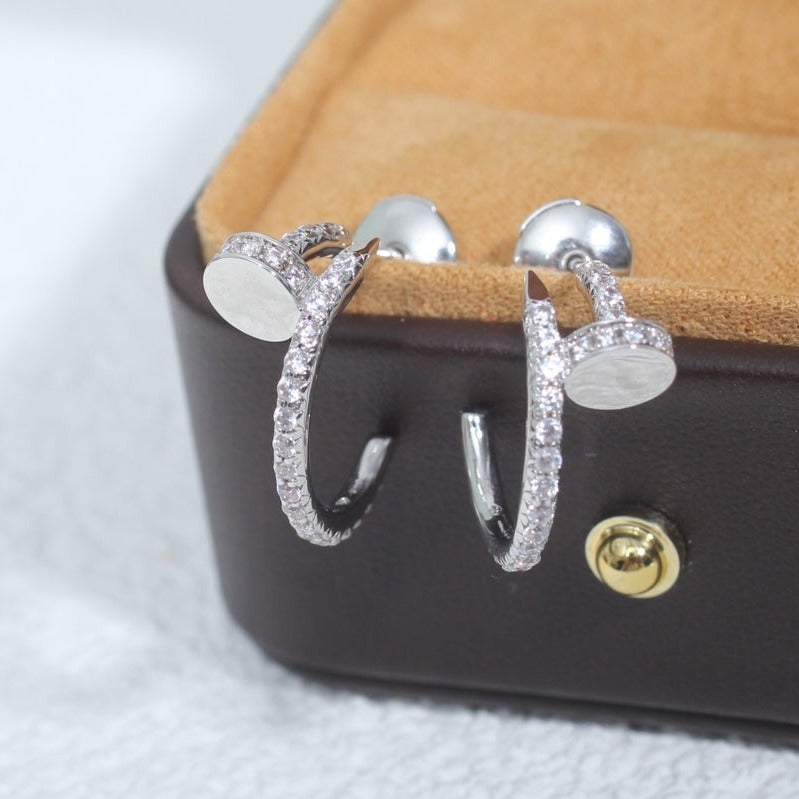 [kincade]JUSTE EARRINGS 12.75MM SILVER DIAMOND