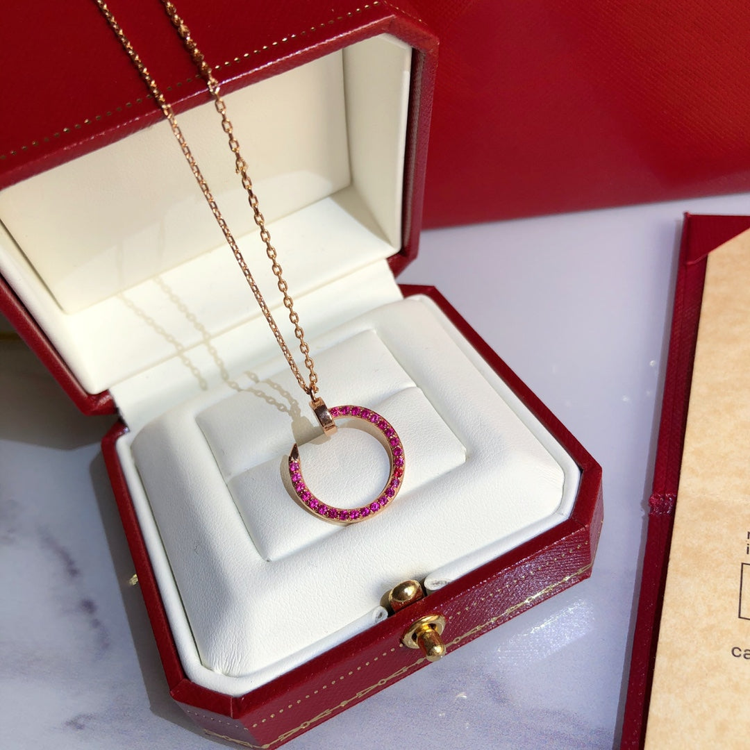 [kincade]JUSTE NECKLACE GOLD RED DIAMONDS