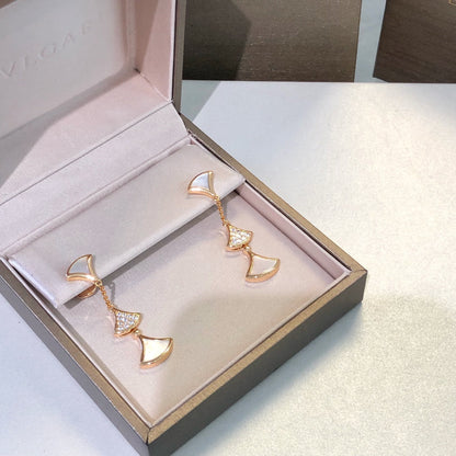 [kincade]DREAM EARRINGS 3 MOTIFS DIAMOND MOP PINK GOLD