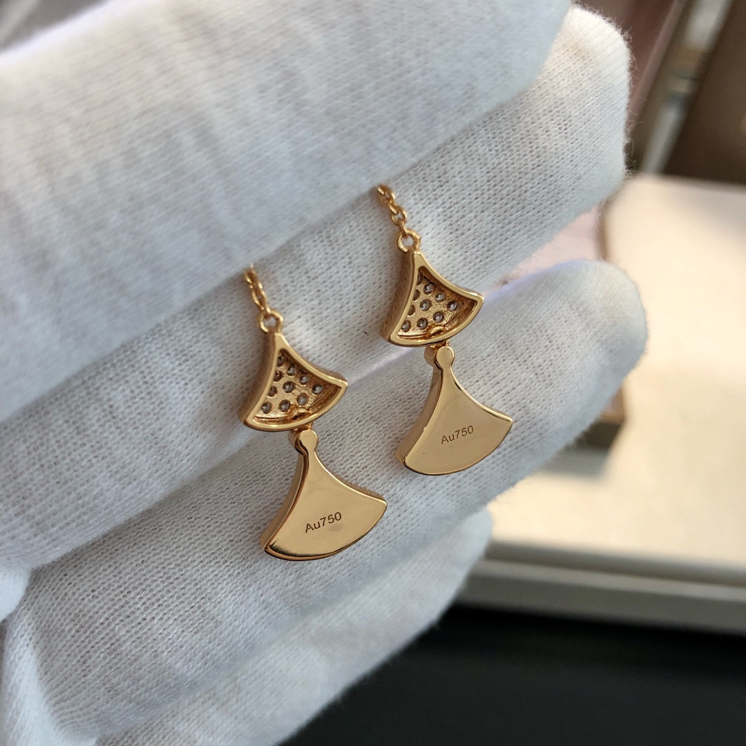 [kincade]DREAM EARRINGS 3 MOTIFS DIAMOND MOP PINK GOLD