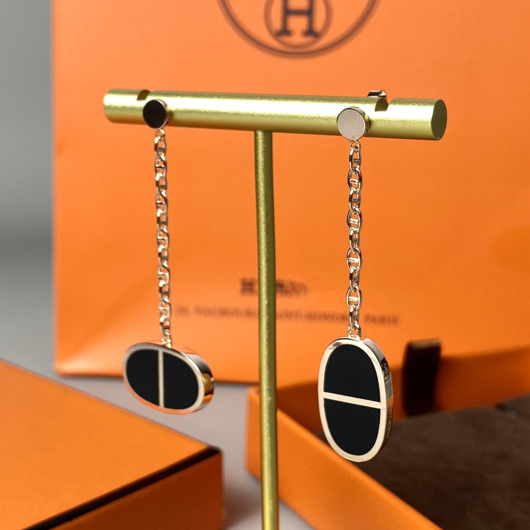 [kincade]CHAINE VERSO BLACK CERAMIC EARRINGS