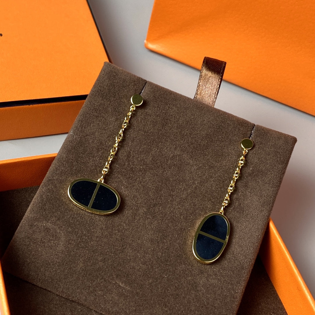 [kincade]CHAINE VERSO BLACK CERAMIC EARRINGS