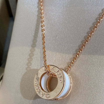 [kincade]ZERO 1 WHITE CERAMIC PINK GOLD NECKLACE