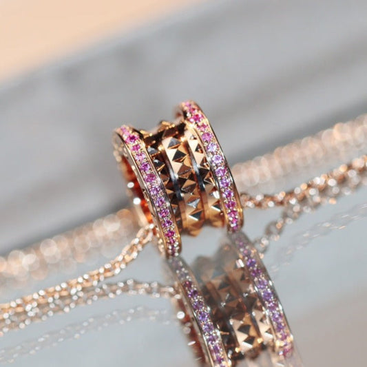 [kincade]ZERO 1 ROCK PINK GOLD PINK DIAMOND NECKLACE