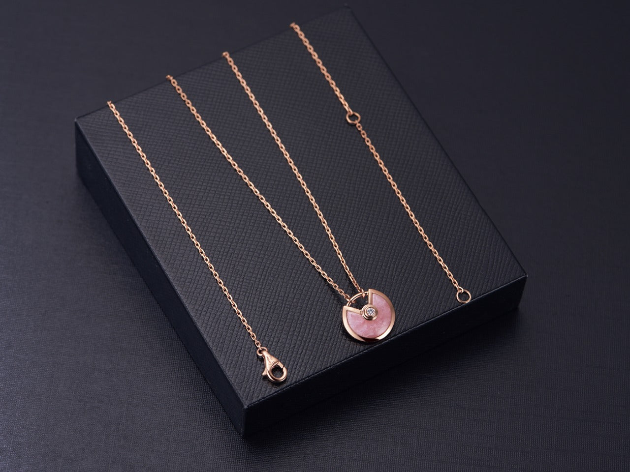 [kincade]AMULETTE ROSE GOLD PINK MOP NECKLACE