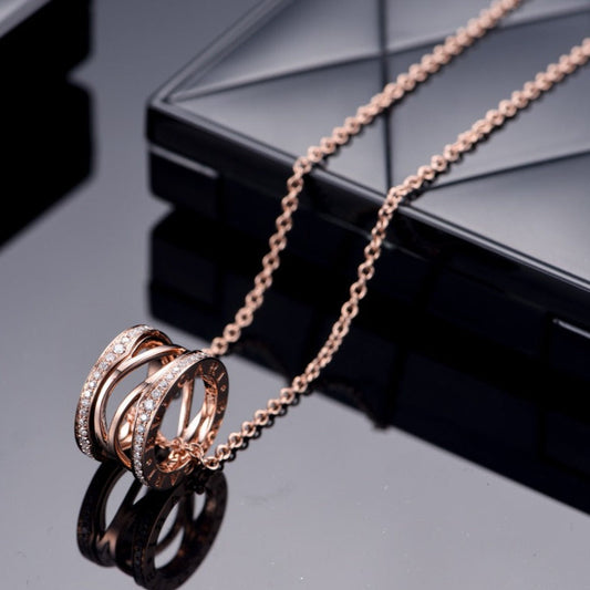 [kincade]ZERO 1 PINK GOLD DIAMOND OPEN NECKLACE