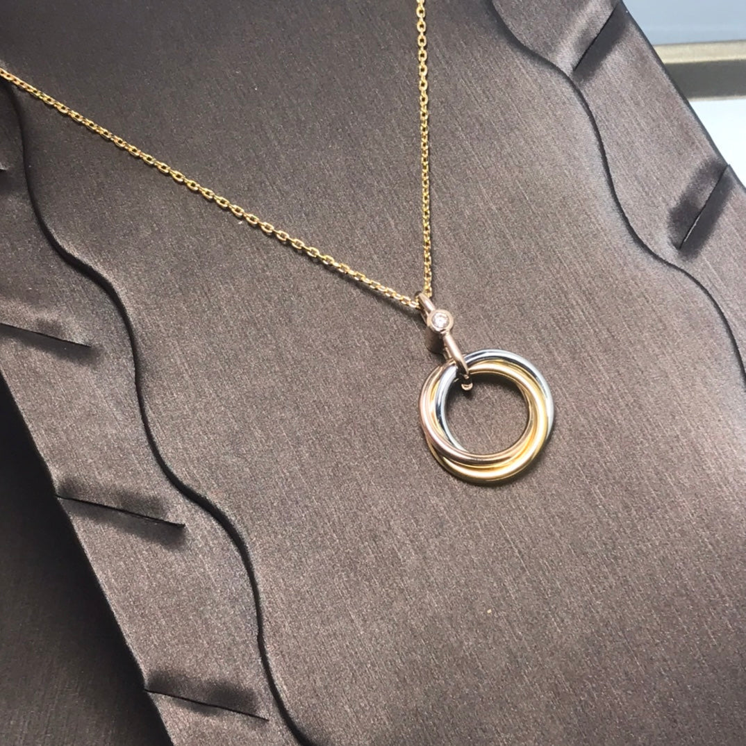 [kincade]TRINITY SILVER GOLD PINK GOLD NECKLACE