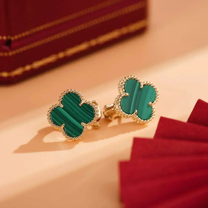 [kincade]CLOVER MEDIUM 1 MOTIFS MALACHITE  EARRINGS