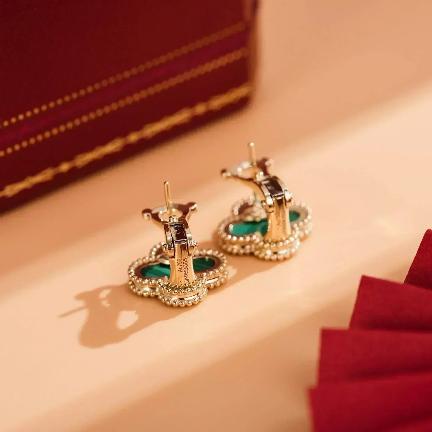 [kincade]CLOVER MEDIUM 1 MOTIFS MALACHITE  EARRINGS