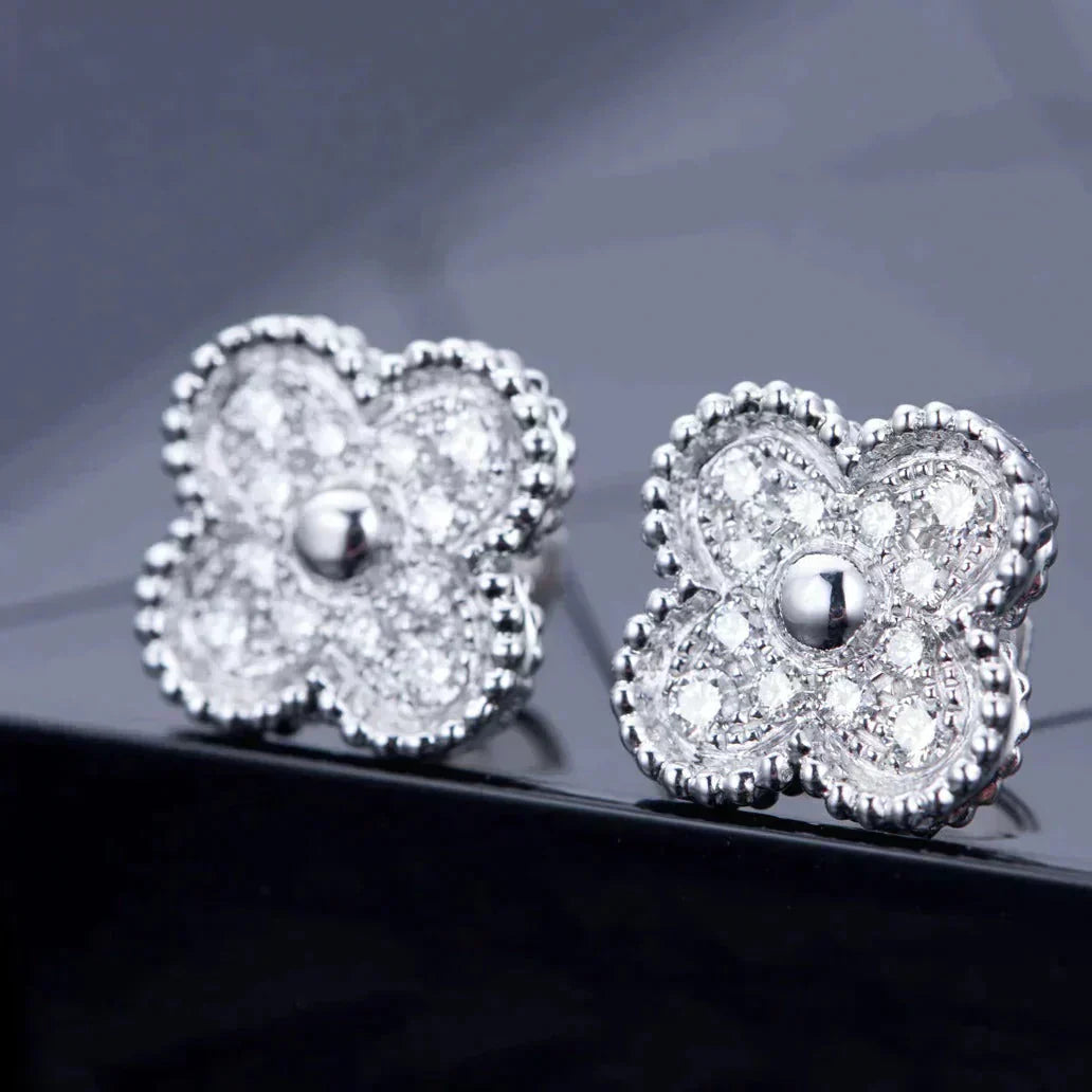 [kincade]CLOVER 1 MOTIFS DIAMOND OHRSTECKER SILBER