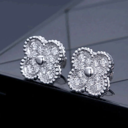 [kincade]CLOVER 1 MOTIFS DIAMOND OHRSTECKER SILBER