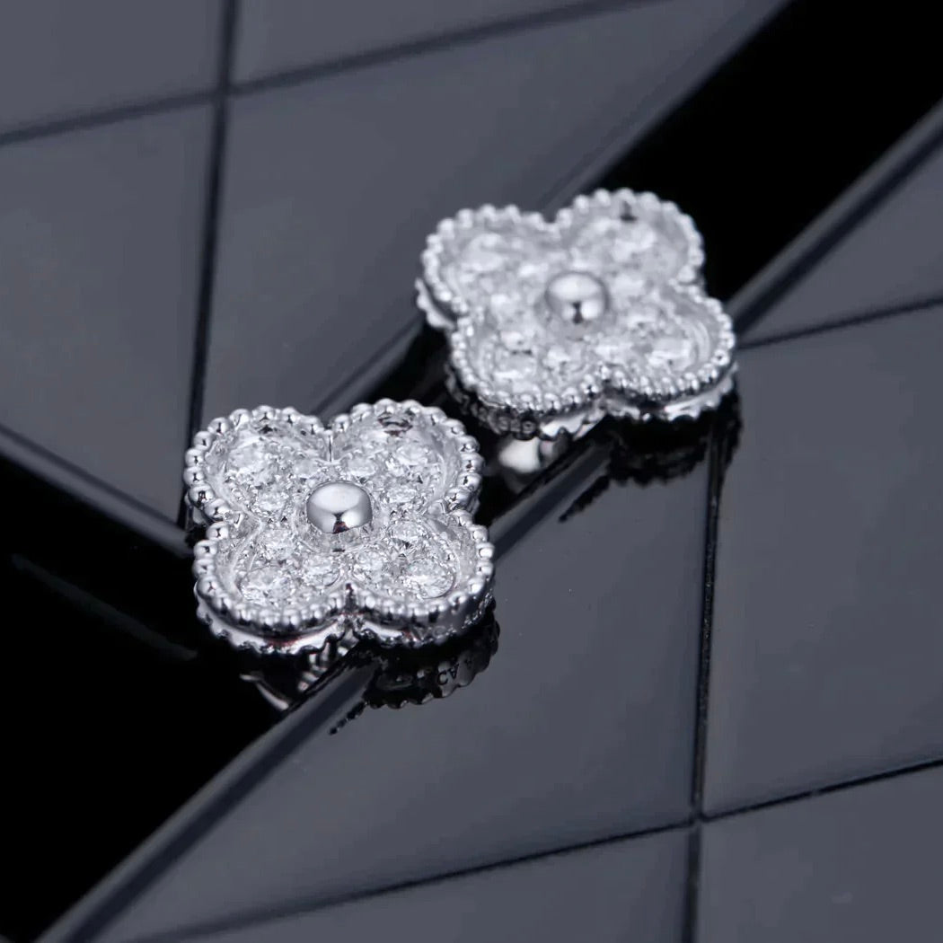 [kincade]CLOVER 1 MOTIFS DIAMOND OHRSTECKER SILBER