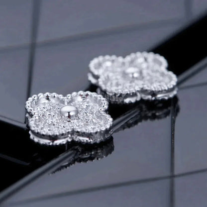 [kincade]CLOVER 1 MOTIFS DIAMOND OHRSTECKER SILBER