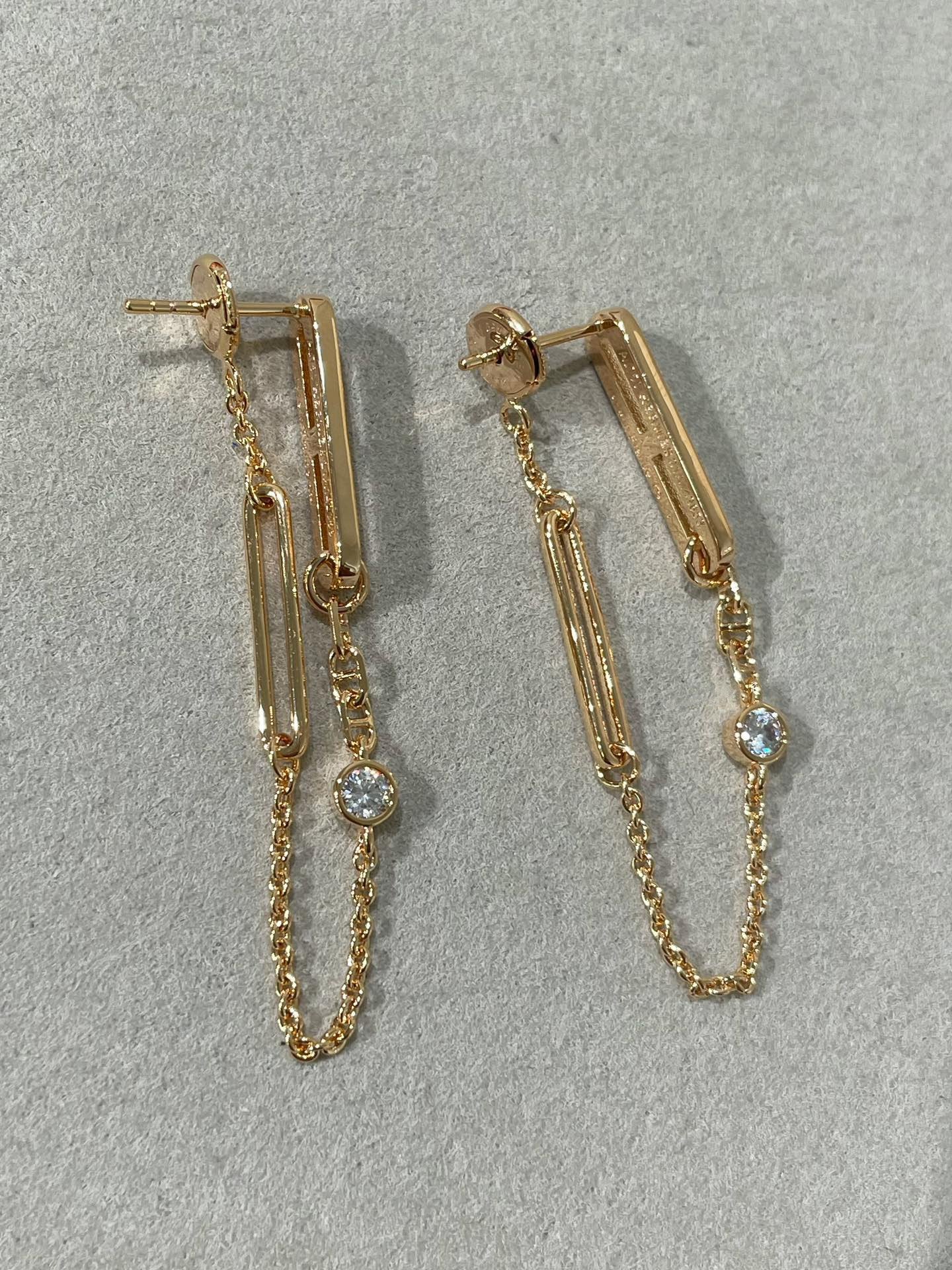 [kincade]CHAINE CHAOS DIAMOND DROP EARRINGS