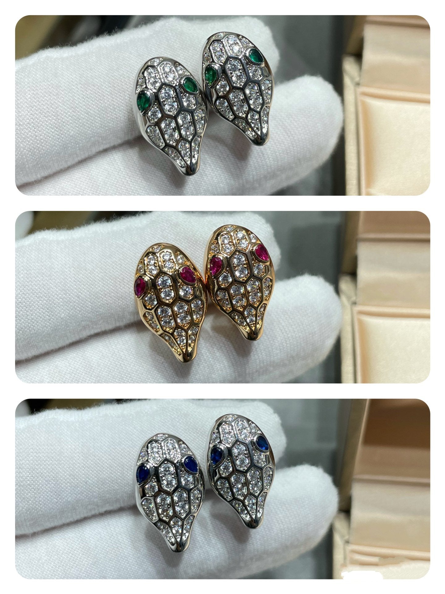 [kincade]SERPENT DIAMOND STUD EARRINGS