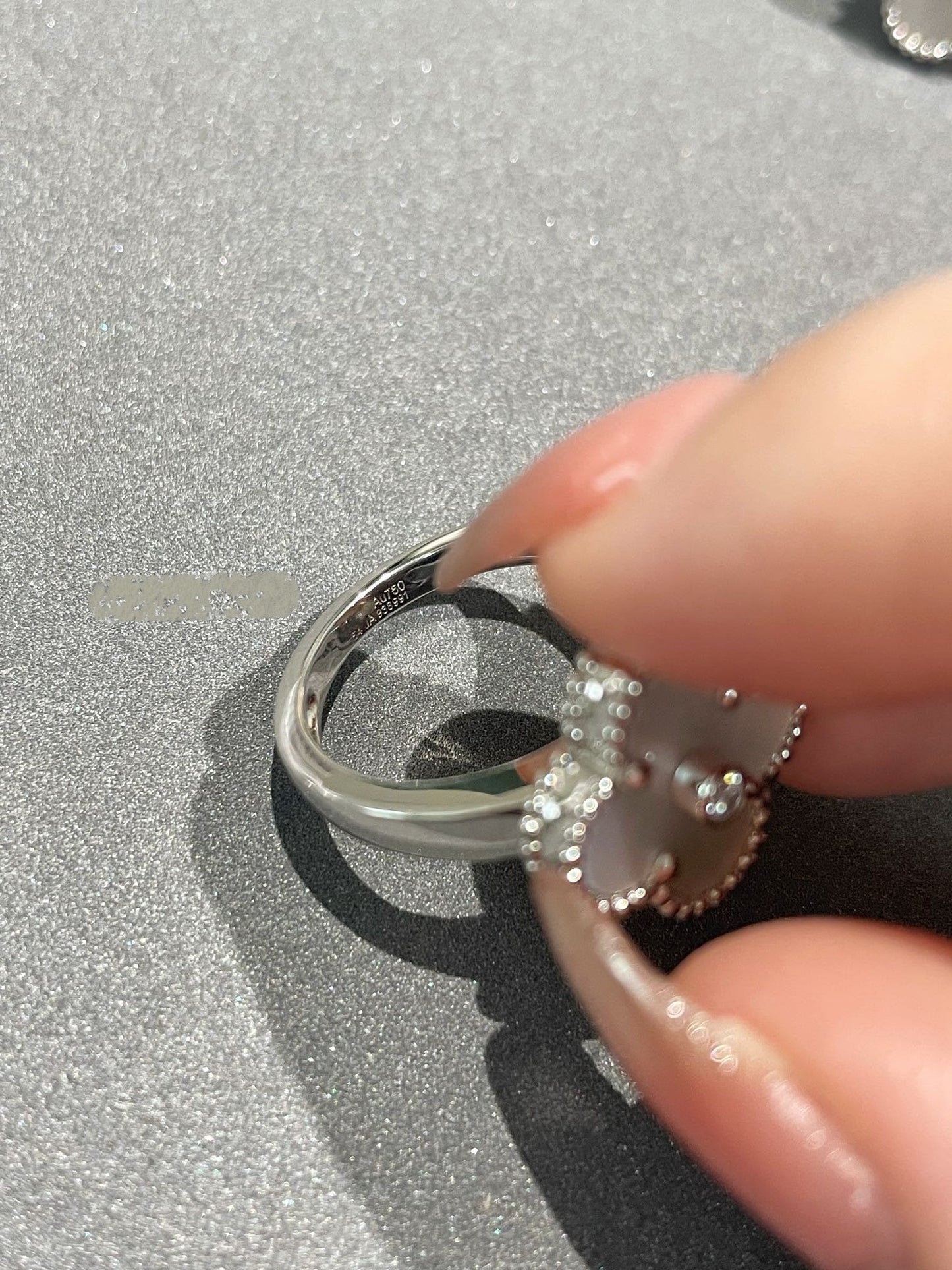 [kincade]CLOVER SILVER MOP DIAMOND RING