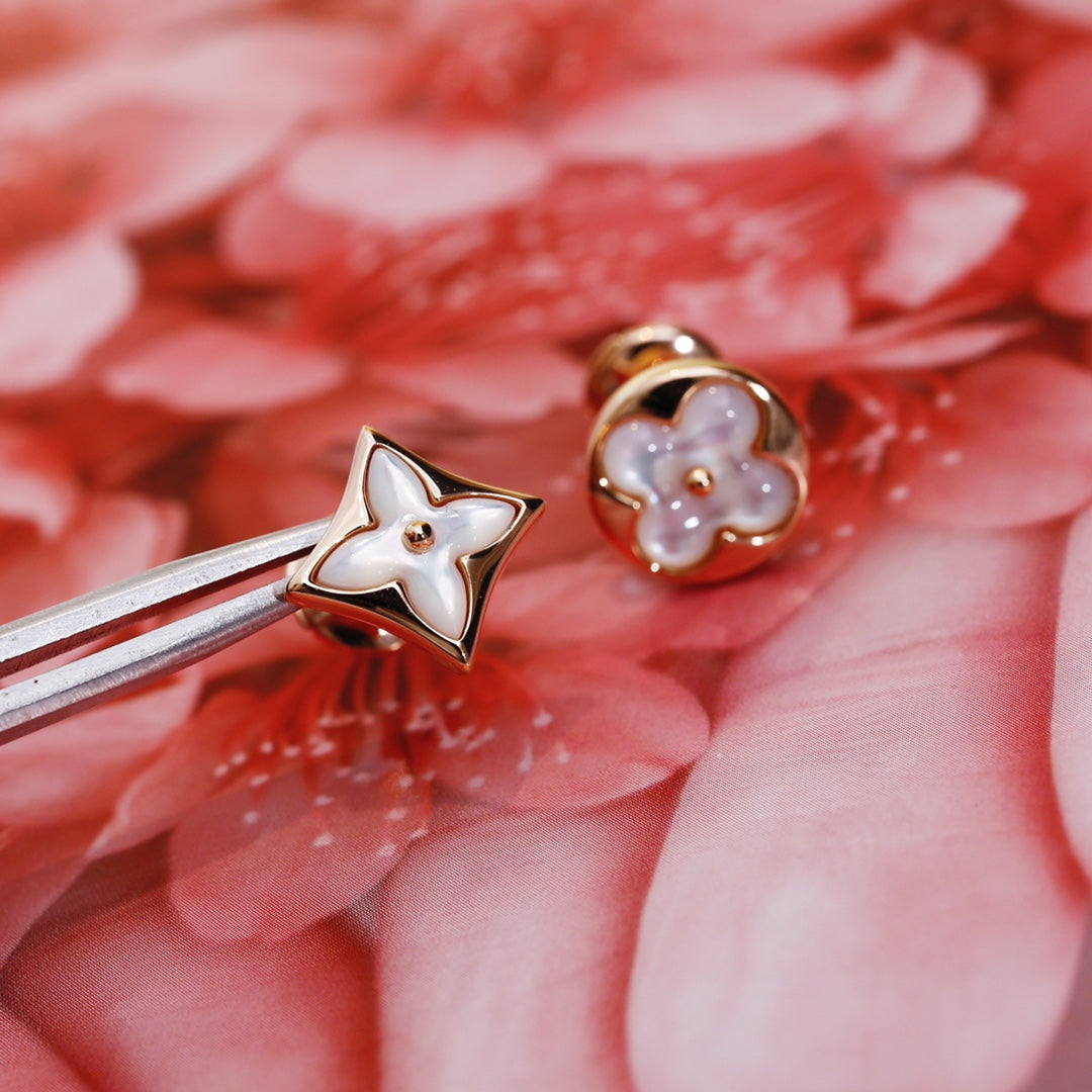 [kincade]STAR AND SUN PINK GOLD MOP STUD EARRINGS