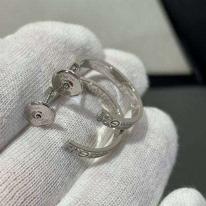 [kincade]LOVE DIAMOND SILVER HOOP EARRINGS