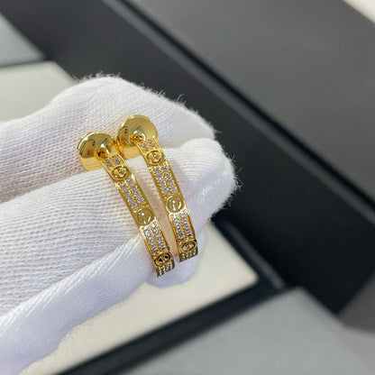 [kincade]LOVE DIAMOND GOLD HOOP EARRINGS