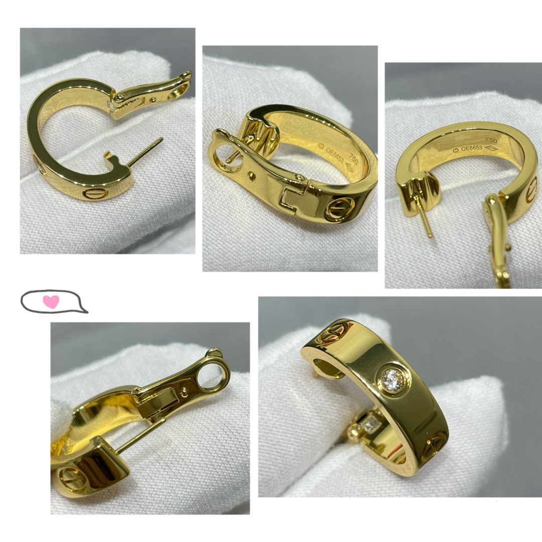 [kincade]LOVE 5.5MM 1ダイヤモンドイヤリング