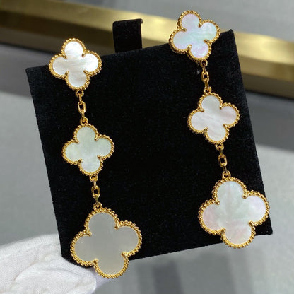 [kincade]CLOVER MOP 3 MOTIFS GOLD EARRINGS